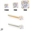 14K Gold Clear Diamond Nose Stud