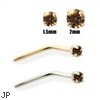 14K Gold Cognac Diamond Nose Pin