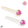 14K Gold customizable nose stud with 1.5mm Ruby gem