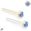 14K Gold customizable nose stud with 1.5mm Sapphire gem