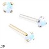 14K Gold Customizable Nose Stud with 2mm Round White Opal