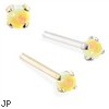 14K Gold Customizable Nose Stud with 2mm Round Yellow Opal