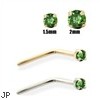 14K Gold Dark Green Diamond Nose Pin