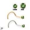 14K Gold Dark Green Diamond Nose Screw