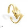 14K Gold dolphin toe ring