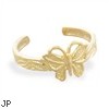 14K Gold elegant butterfly toe ring