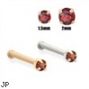 14K Gold Garnet Red Diamond Nose Bone