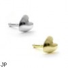 14K Gold heart nose bone, 20 ga