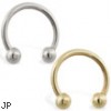 14K Gold Horseshoe/Circular Barbell