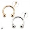 14K Gold Internally Threaded Horseshoe, 12ga