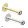 14K Gold Internally Threaded Labret with 1.5 mm Alexandrite