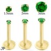 14K Gold internally threaded labret with emerald