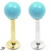 14K Gold Labret with Turquoiseball