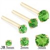 14K Gold Long Customizable Nose Stud with Round Peridot