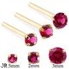 14K Gold Long Customizable Nose Stud with Round Ruby