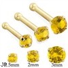 14K Gold Nose Bone Nose Screw with Round Citrine