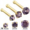 14K Gold Nose Bone with Round Alexandrite