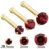 14K Gold Nose bone with Round Garnet