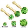 14K Gold Nose Bone with Round Peridot