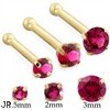 14K Gold Nose Bone with Round Ruby