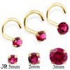 14K Gold Nose Screw With Round Ruby