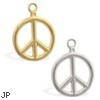 14K Gold peace pendant