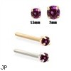 14K Gold Purple Diamond Nose Stud