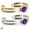 14K gold toe ring with single Amethyst gem