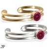 14K gold toe ring with single Ruby gem