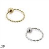 14K Gold Twisted Captive Bead Ring