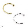 14K Gold Twisted Nose Hoop