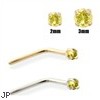 14K Gold Yellow Diamond Nose Pin