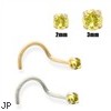 14K Gold Yellow Diamond Nose Screw