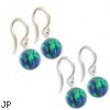 14K (Nickle Free) Gold Opal Earrings, Blue Green