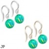 14K (Nickle Free) Gold Opal Earrings, Green