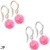 14K (Nickle Free) Gold Opal Earrings, Pink