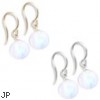 14K (Nickle Free) Gold Opal Earrings, White