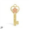 14K Two-Tone Gold "I LOVE YOU" Heart Key Pendant