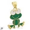 14K Yellow Gold Enameled Frog Pendant