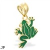 14K Yellow Gold Enameled Frog Pendant