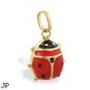 14K Yellow Gold Enameled Ladybug Pendant