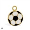 14K Yellow Gold Enameled Soccer Ball Pendant