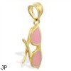 14K Yellow Gold Enameled Sunglasses Pendant