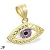 14K Yellow Gold Eyeball Pendant