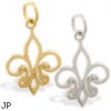 14K yellow gold Fleur-de-lis pendant