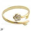 14K Yellow Gold Toe Ring With Jeweled Flower