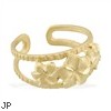 14K Yellow Gold Triple Flower Toe Ring