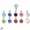 16G Surgical Steel Internally Threaded Round Press Fit Dermal Top