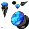 2-In-1 Interchangeable Black Acrylic Screw Fit Taper With Blue Prism Insert