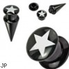 2-In-1 Interchangeable Black Acrylic Screw Fit Taper With Star